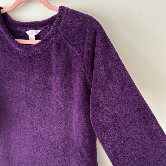 Charter Club Purple Plush Fleece Crewneck Top - Picture 10 of 16
